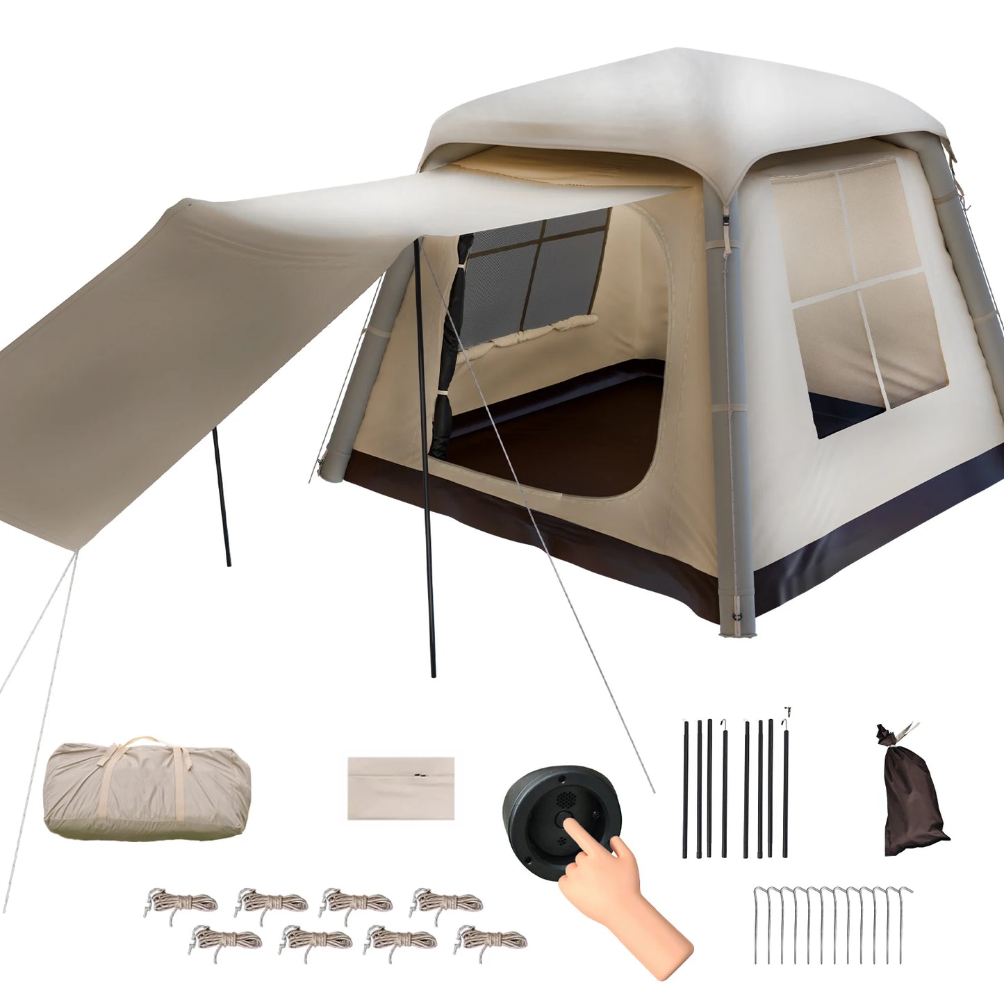 ZUIQIUZ Automatic Inflatable Camping Tent Quick Setup Rainfly Included