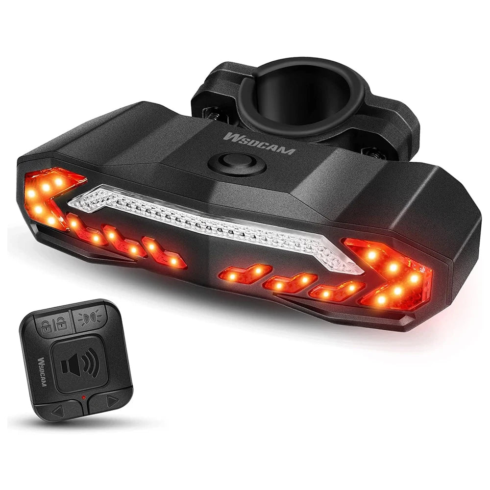 WSDCAM Bike Alarm Taillight Anti Theft Vibration Burglar Detector