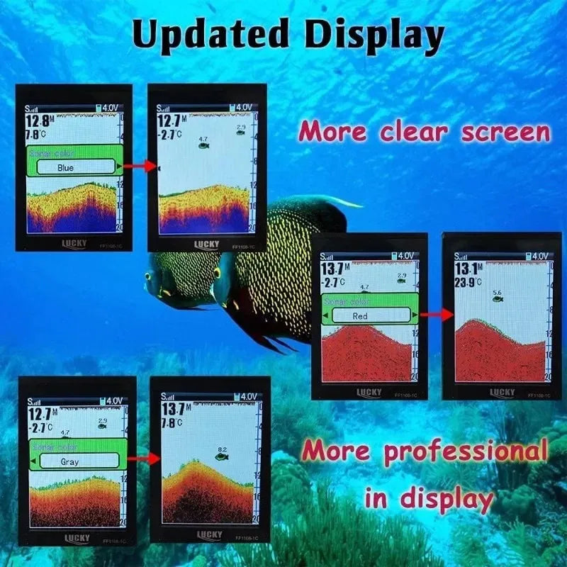 Portable Handheld Kayak Fish Finder Depth Finder With Sonar Sensor