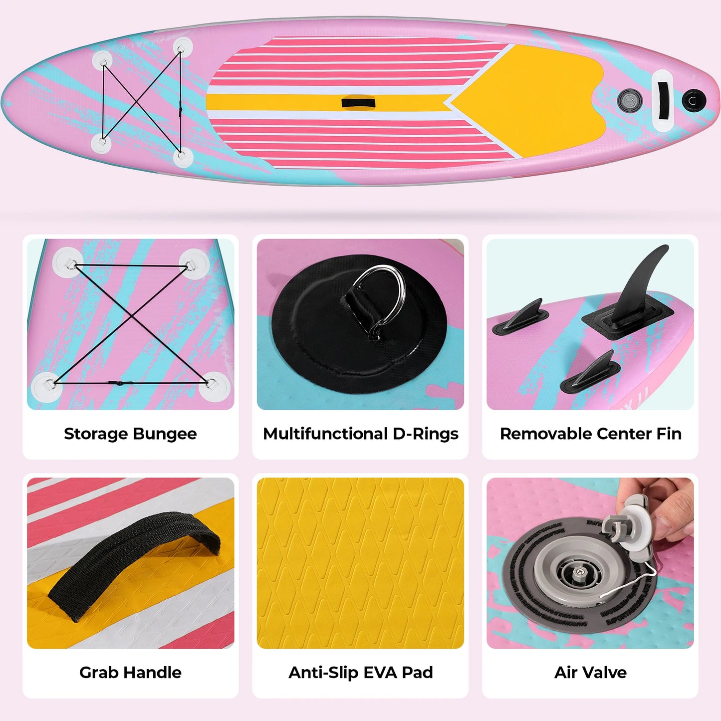 Inflatable SUP Board With Accessories And Anti Slip Deck