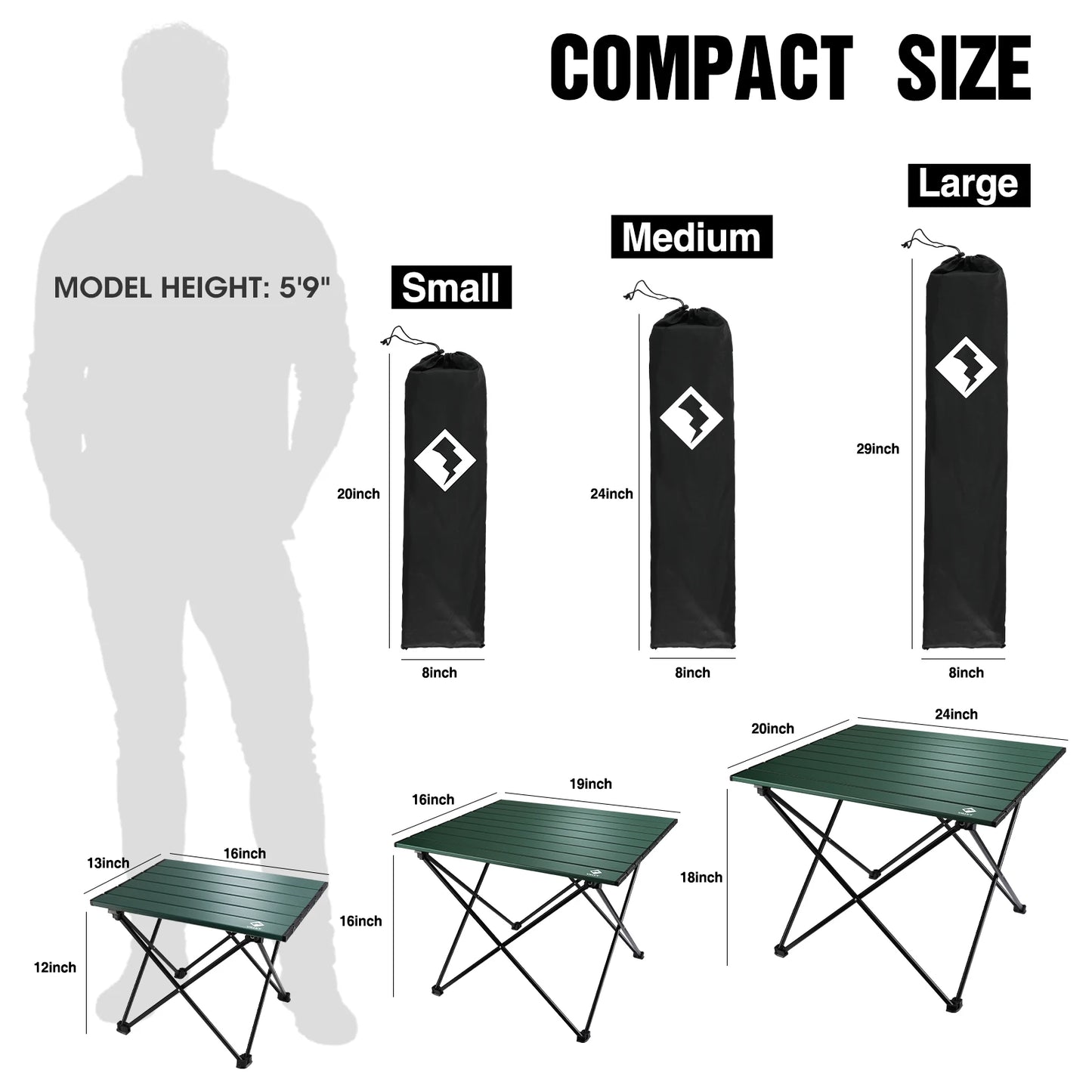 VILLEY Portable Camping Side Table Ultralight Aluminum Folding Table