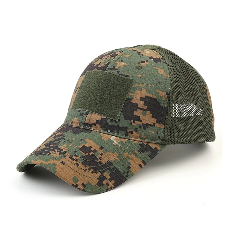 NONECN Outdoor Multicam Camouflage Adjustable Mesh Hat