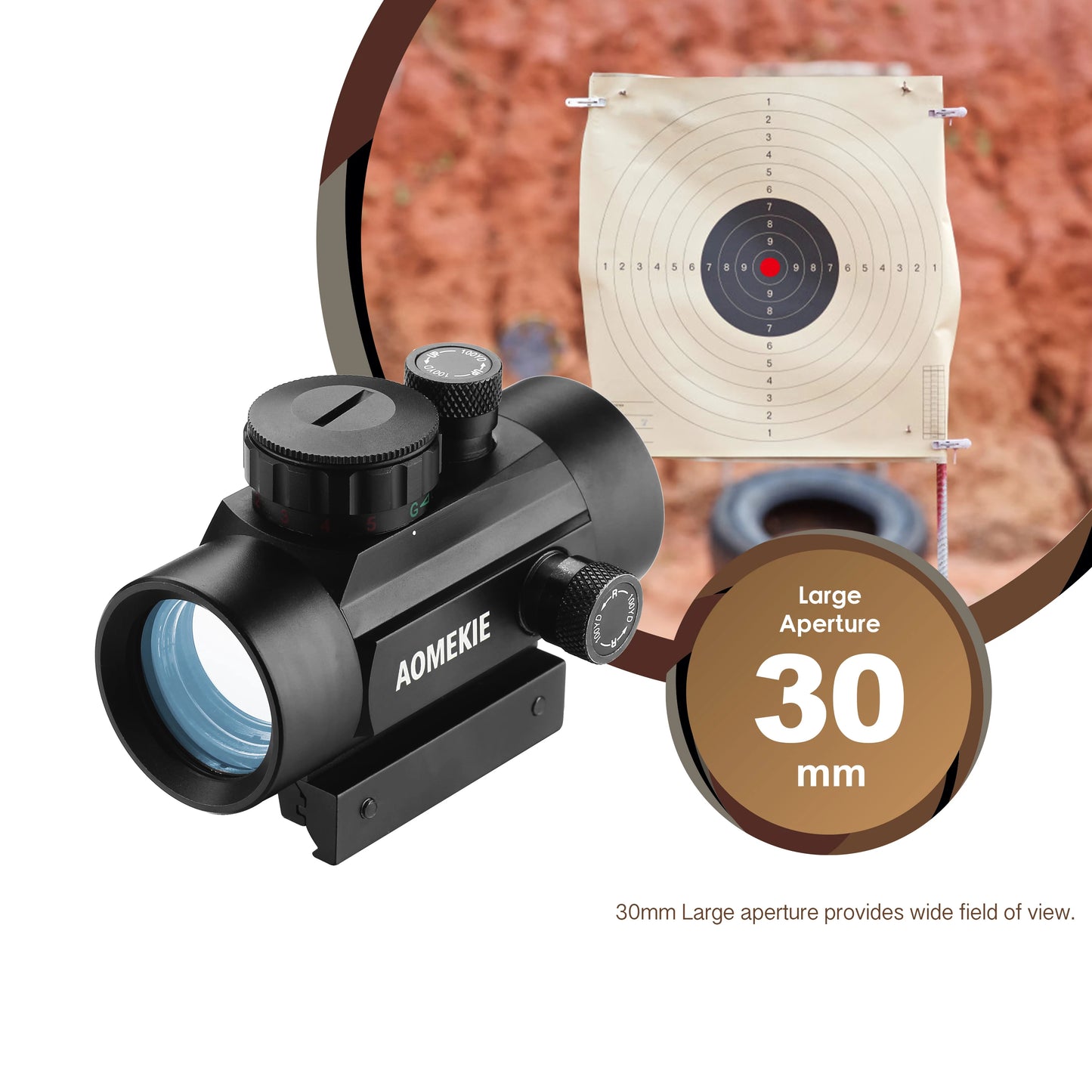 Airsoft Red Dot Sight Reflex Scope 1X Dual Rail Mount