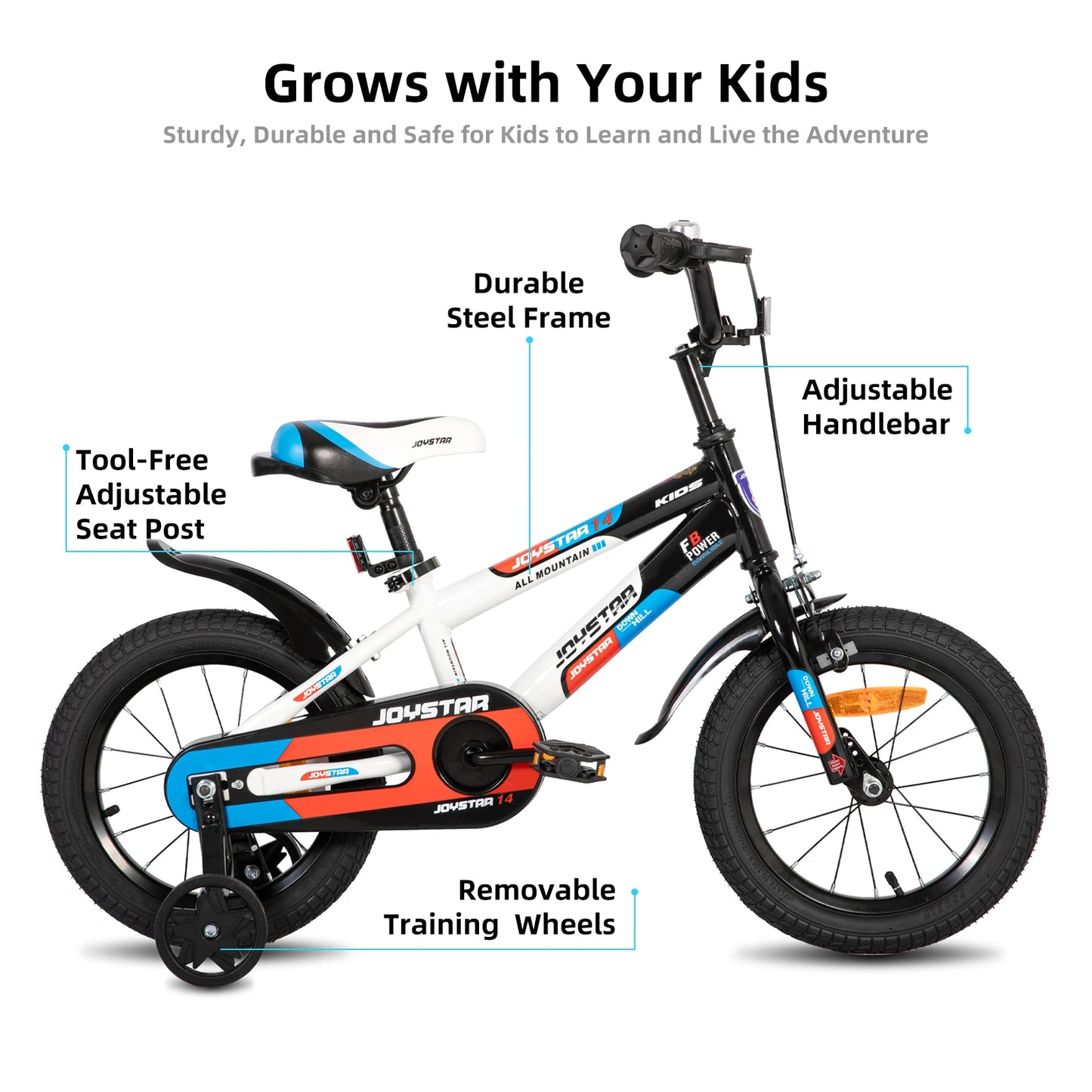 JOYSTAR Kids Bike With Training Wheels For Easy Assembly