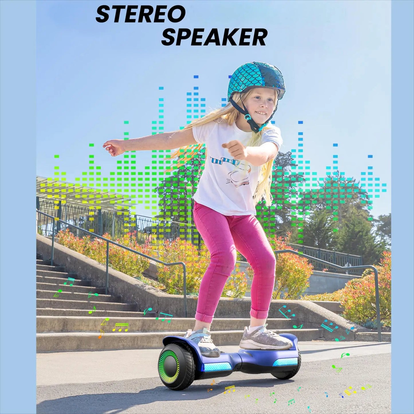 GYROORCE All Terrain Hoverboard With LED Lights And Bluetooth Speaker