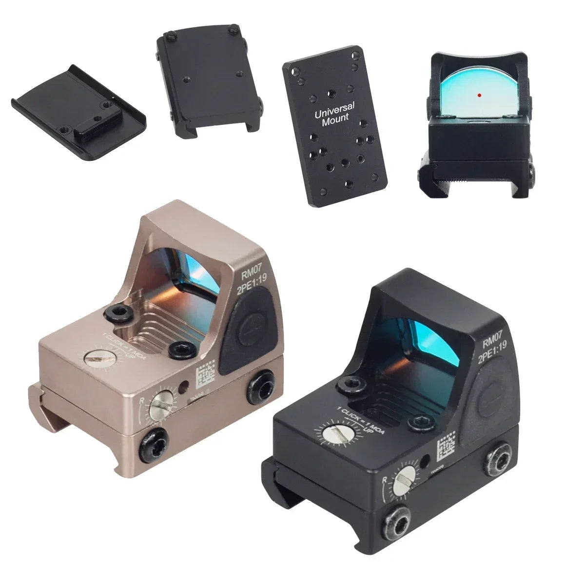 Tactical RM Red Dot Sight Reflex Scope Adjustable Aiming Optical Riflescope Fit 20mm Rail Airsoft Pistol G17 G19 AR15 M4 RM HD